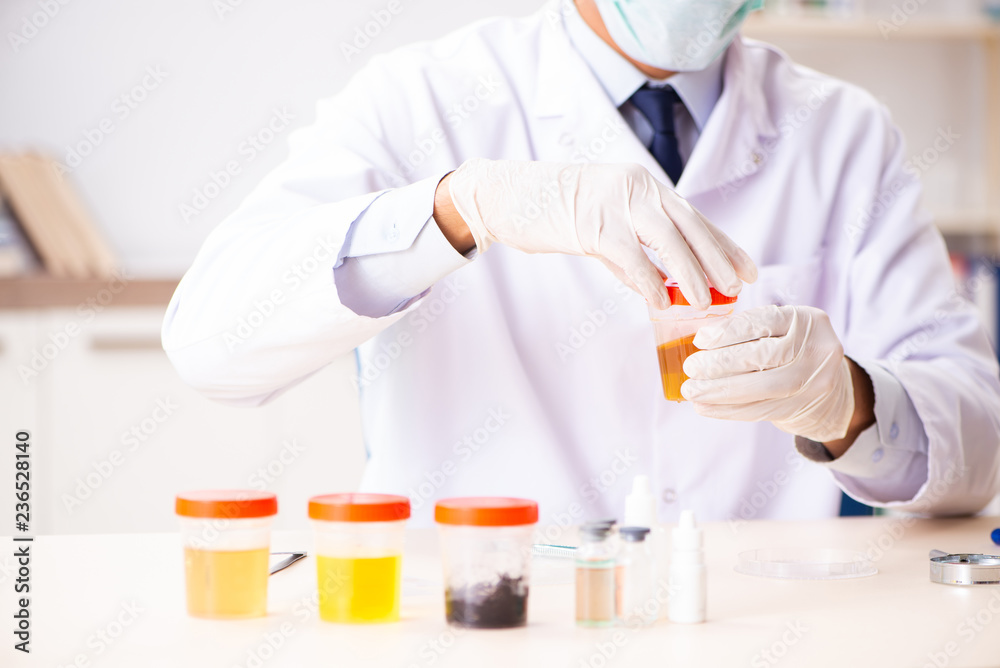 Young handsome chemist working in the lab Young handsome chemist working in the lab
