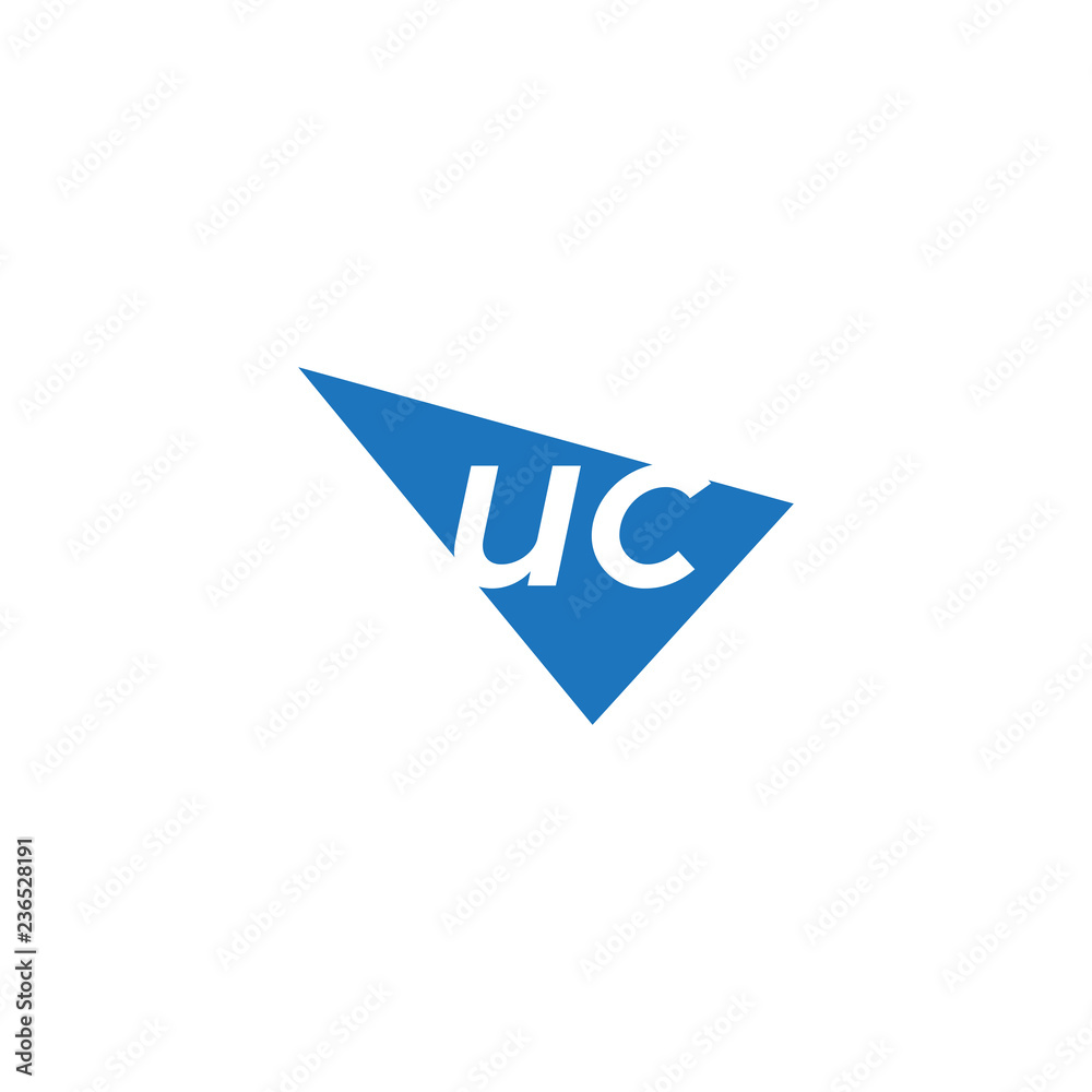 initial two letter uc negative space triangle logo initial two letter uc negative space triangle logo