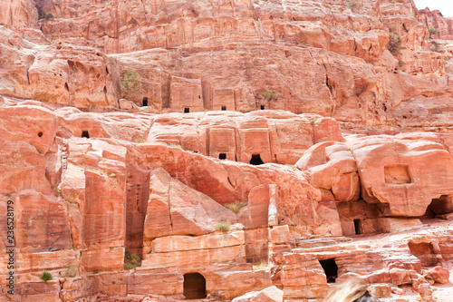 Rock tombs and passageways of Petra Aqba Jordan photo
