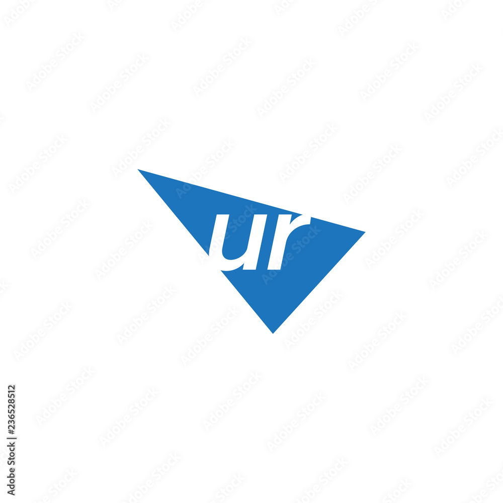 initial two letter ur negative space triangle logo initial two letter ur negative space triangle logo