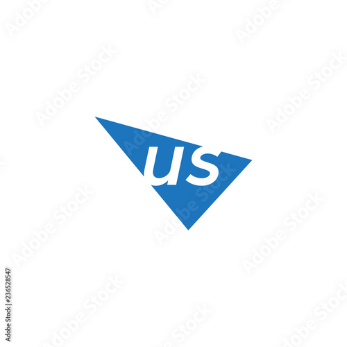 Free Download initial two letter us negative space triangle logo - GFXLoad