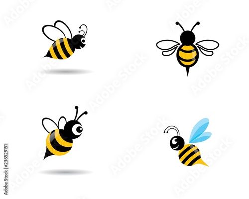 Bee logo vector icon illustration