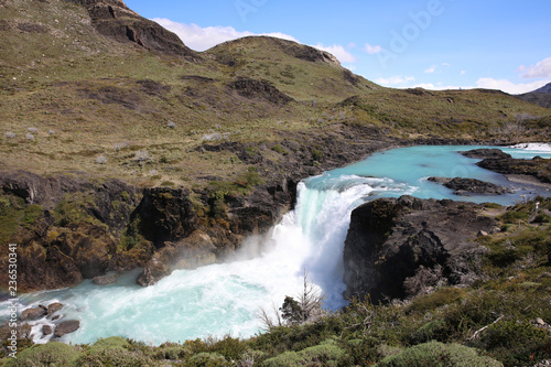 Salto Grande Wasserfall im Torres del Paine Nationalpark. Patagonien. Chile