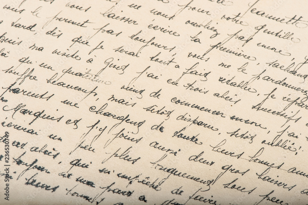 Old unreadable handwritten text paper texture background Old unreadable handwritten text paper texture background