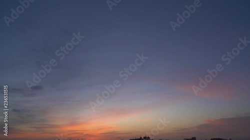 Tokyo,Japan-December 1, 2018: Early winter sunrise viewed from the suburb of Tokyo, Japan