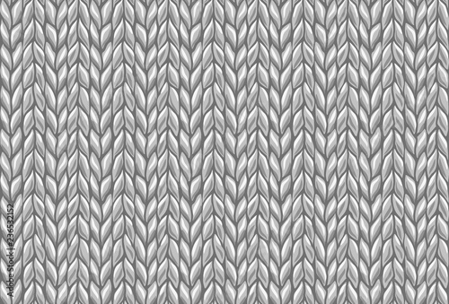 knitted wool background pattern. gray vector draw