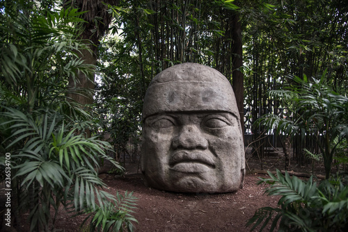 Obraz na plátně cabeza olmeca mexicana, de tabasco antigua cultura ancestral