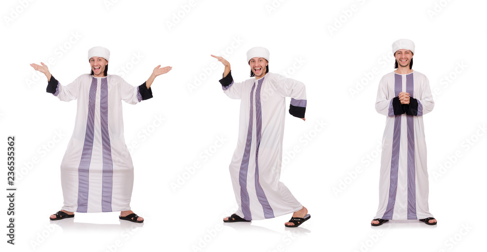 Concept with arab man isolated on white Concept with arab man isolated on white