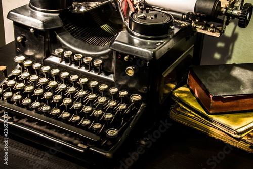 Vintage background. Old typewriter with free space for text. © iweta0077
