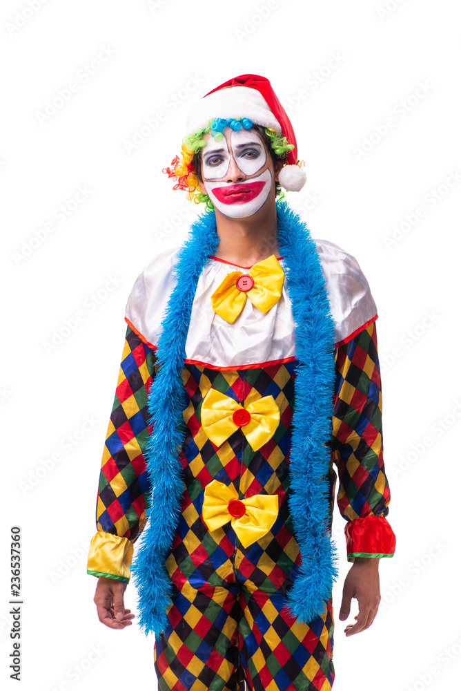 Young funny clown comedian isolated on white Young funny clown comedian isolated on white