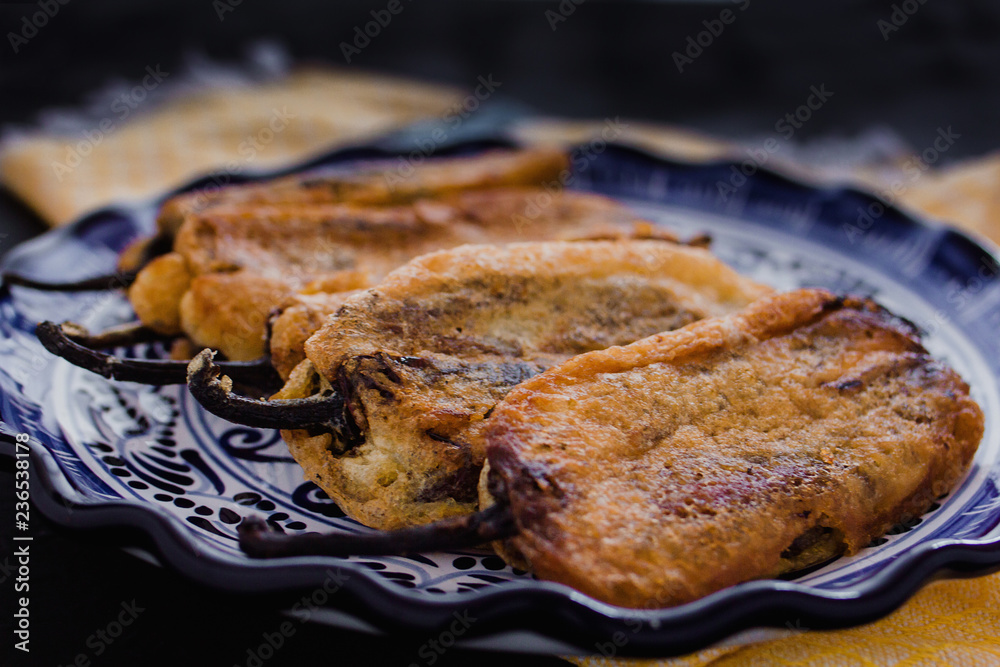 Foto de chipotles navideños with white cheese, traditional mexican food