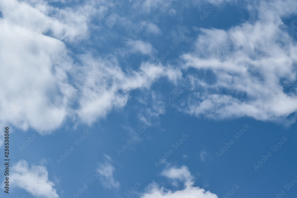 white cloud on sky blue background Nature Landscape.