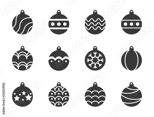 christmas ball, bauble icon set, suitable for use as material