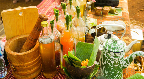 jamu or traditional healthy drink made from spice in bottle
