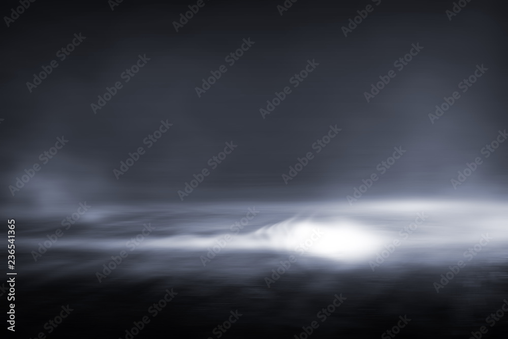 Creative blurry outdoor asphalt background with mist light high speed