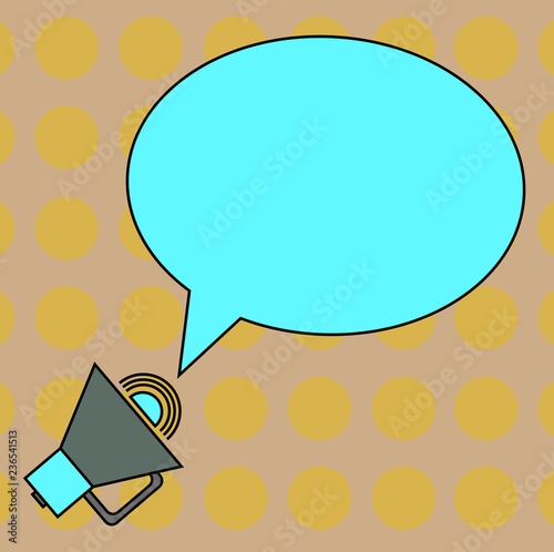 Business concept Empty template copy space isolated Posters coupons promotional material. Blank Oval Outlined Speech Bubble Text Balloon Megaphone with Sound icon