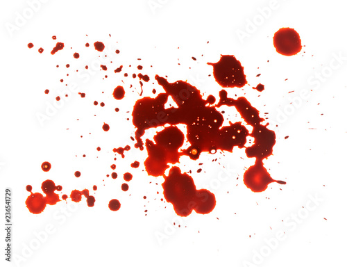 blood drop on white background