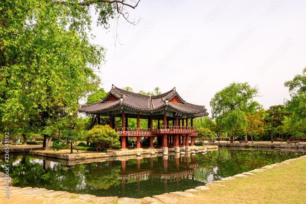 Wanwoljeong pavilion at the Gwanghanlluwon in Namwon-si, Republic of korea. Wanwoljeong pavilion at the Gwanghanlluwon in Namwon-si, Republic of korea.