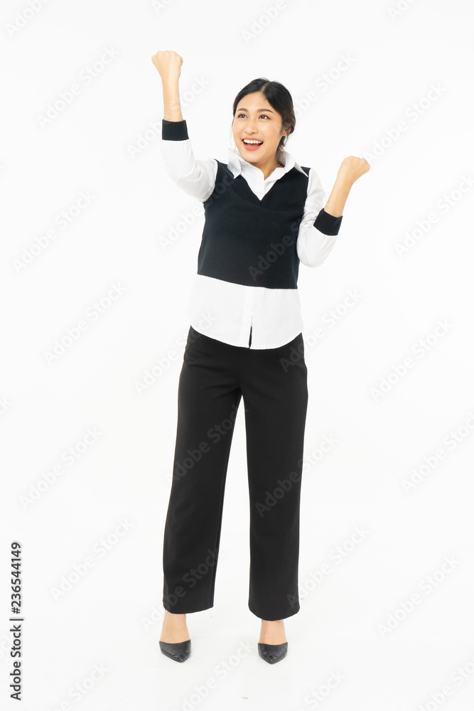 Business asian woman isolated on white. Young beautiful arab woman over isolated background happy face smiling Positive person. Business asian woman isolated on white. Young beautiful arab woman over isolated background happy face smiling Positive person.