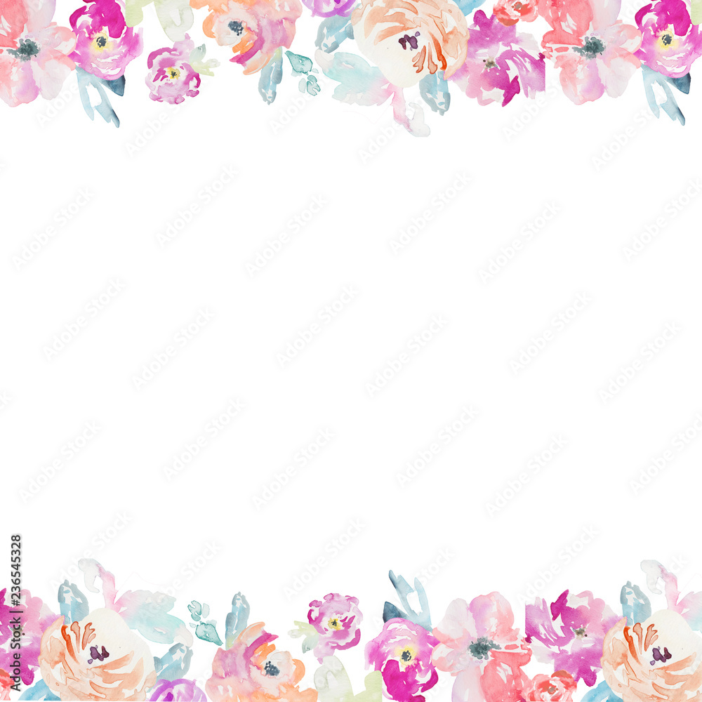 Watercolor Flower Frame Background Watercolor Flower Frame Background