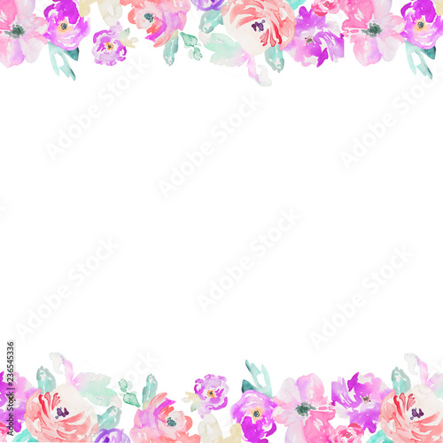 Watercolor Flower Frame Background © Angie Makes