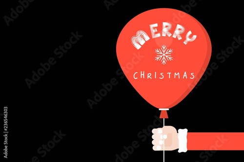 Santa clause Hand holding ball vector illustration