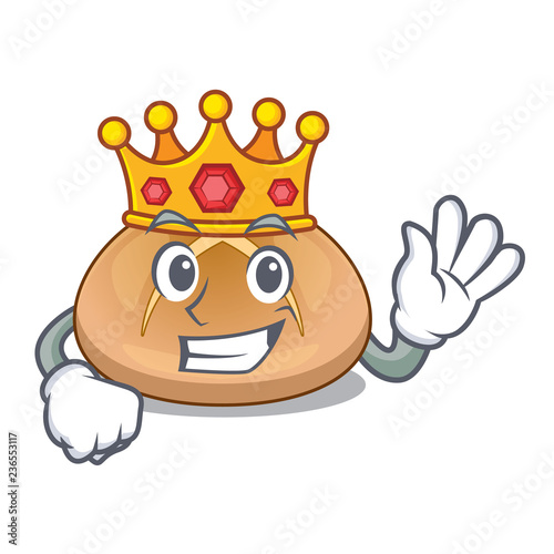 King hot cross buns isolated on mascot
