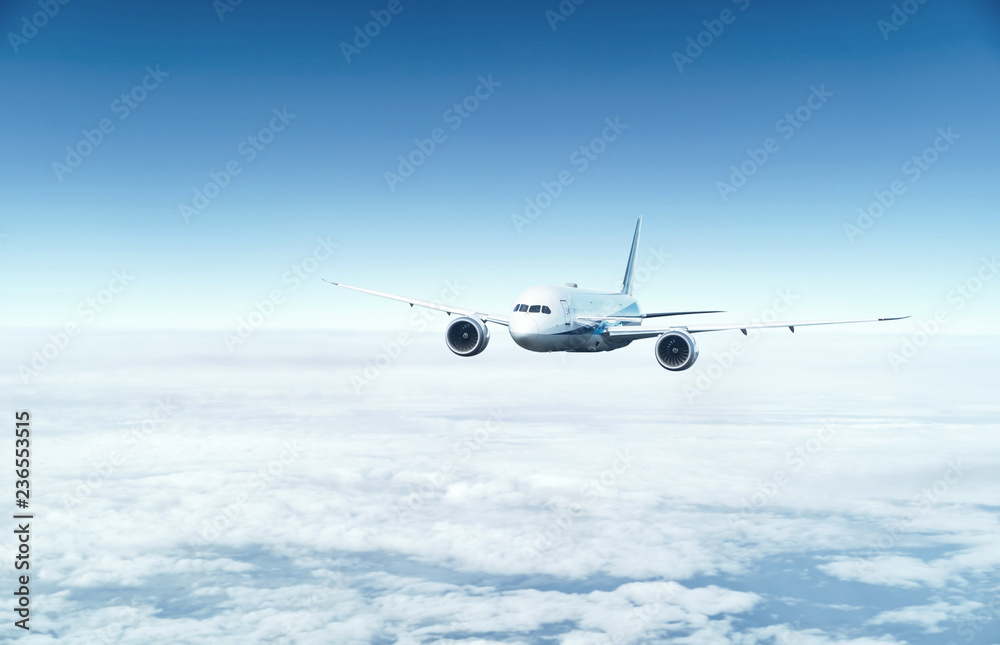 Obraz premium 旅客機・飛行機・青空