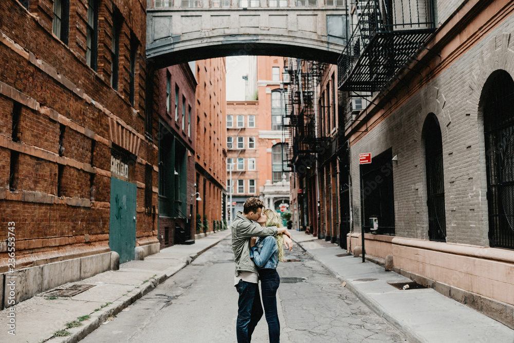 Sweet hipster couple in New York City Sweet hipster couple in New York City