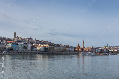 view of the embankment of the river Danube, Budapest, Hungary © Alex
