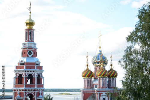 NIZHNY NOVGOROD, RUSSIA - AUGUST 16, 2018: Church of the Nativity on the historical street Rozhdestvenskaya in the city center photo