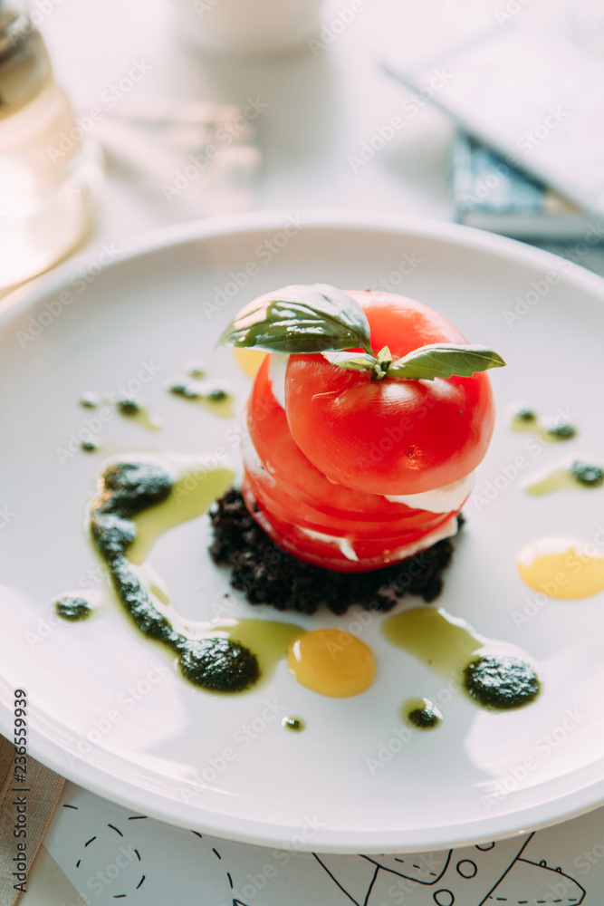 Desserts for the menu with decor. Restaurant dishes with a beautiful serving. Desserts for the menu with decor. Restaurant dishes with a beautiful serving.