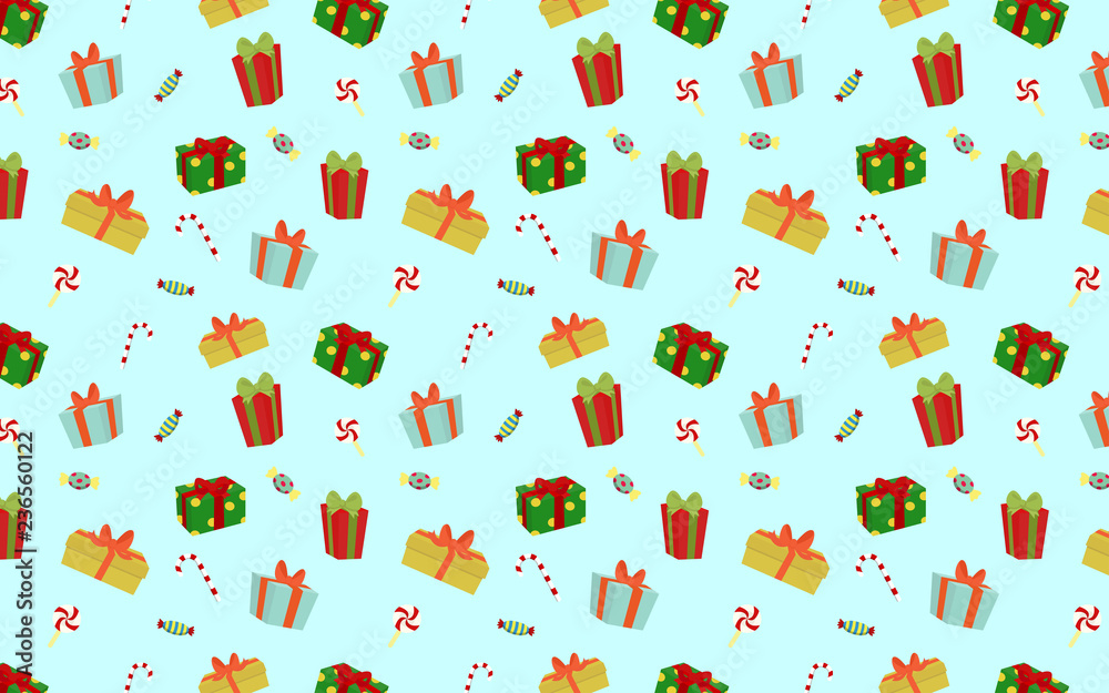 Wallpaper background of gift box and candy and can use as the present wrapping paper. Wallpaper background of gift box and candy and can use as the present wrapping paper.