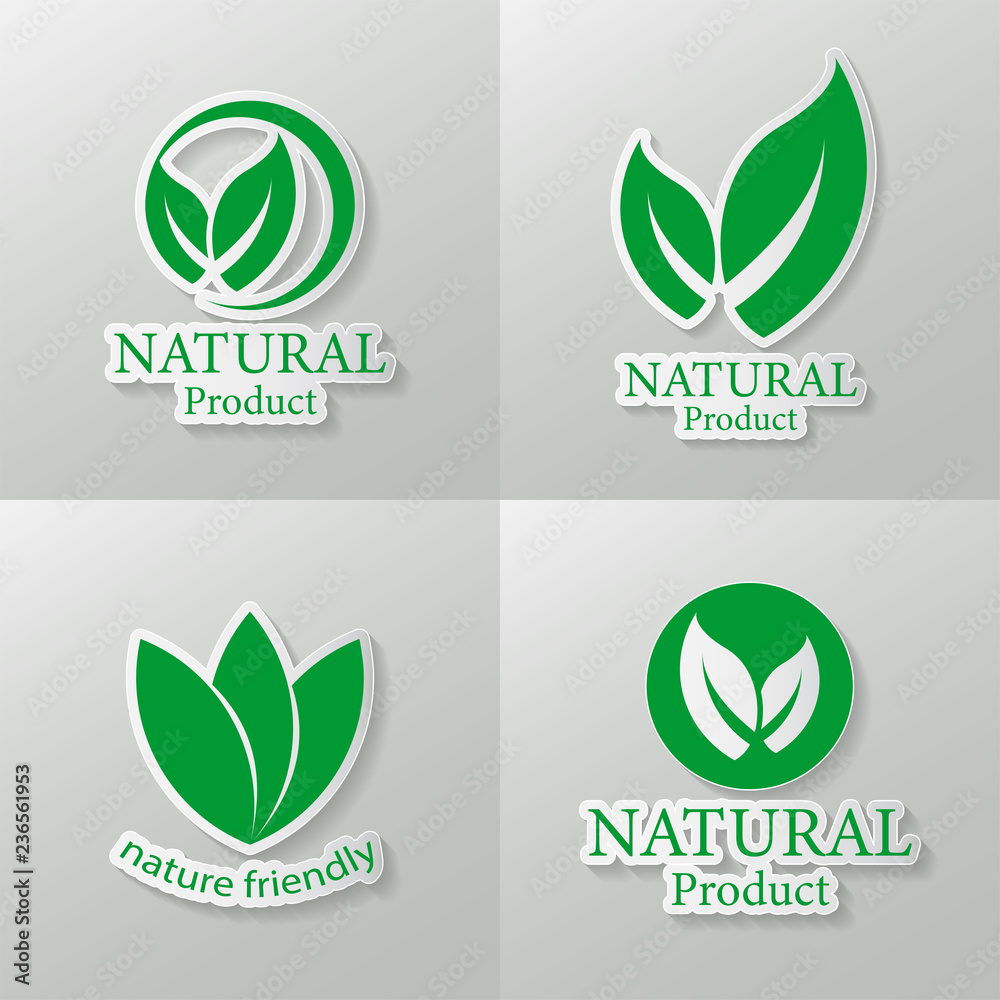 Set natural vector design.logo natural product