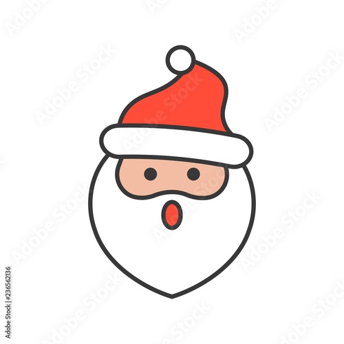 Cute Santa Claus emoticon vector, filled outline design © lukpedclub