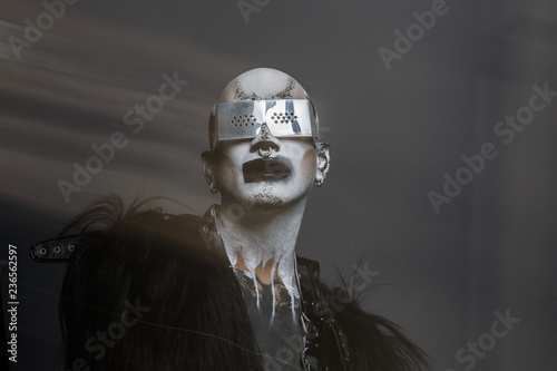 Techno Goth Fashion Portrait photo