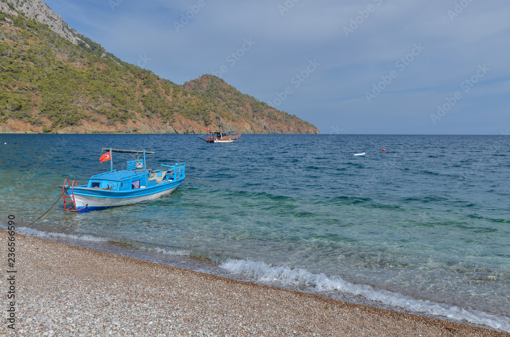 boats in Adrasan bay Kumluca, Antalya province, Turkey boats in Adrasan bay Kumluca, Antalya province, Turkey