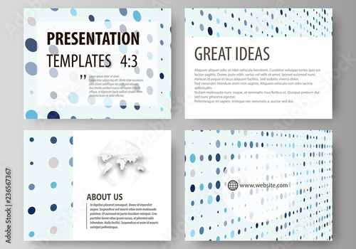 Business templates for presentation slides. Easy editable abstract layouts in flat style. Soft color dots with illusion of depth and perspective  dotted background. Modern elegant vector design.