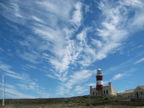 The lighthouse near Cape Agulhas, the most southern point of Africa, South Africa