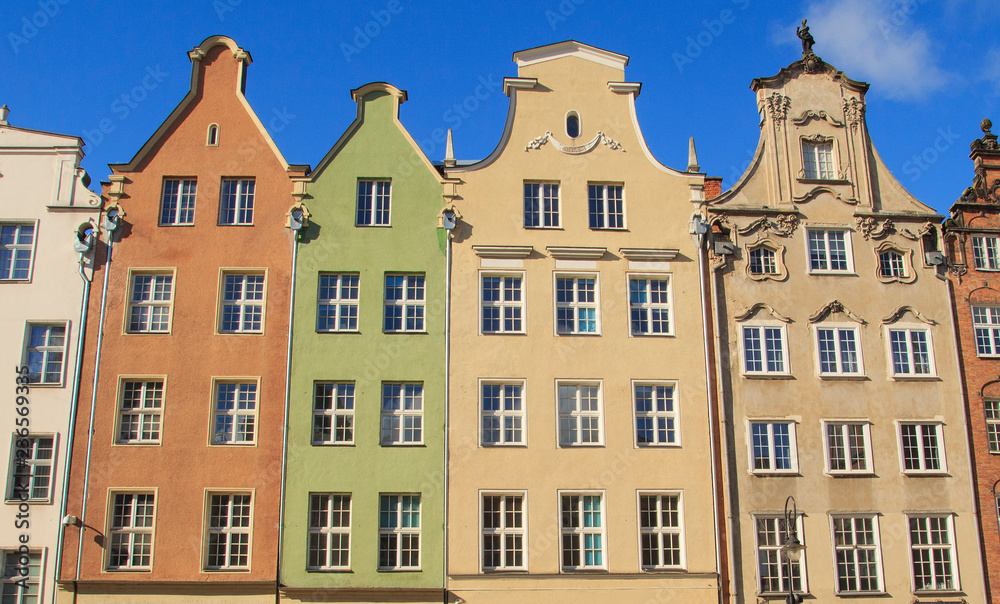 Gdansk. Beer Street. Houses in baroque style