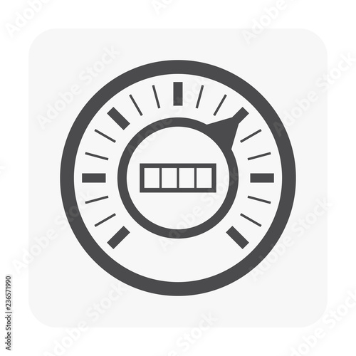 Gauge meter icon on white.