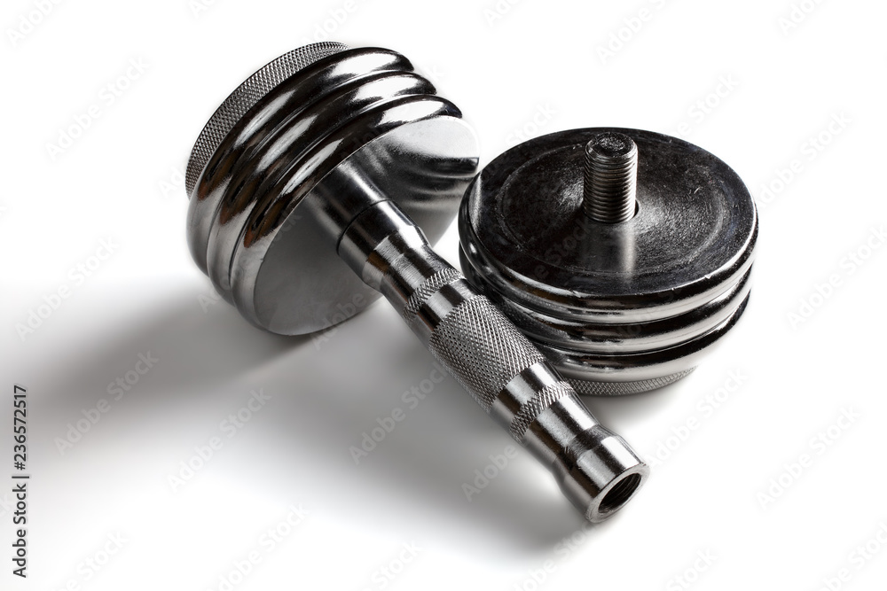 Disassembled dumbbell Disassembled dumbbell
