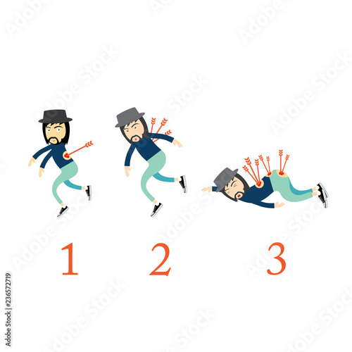 vector cartoon step fight