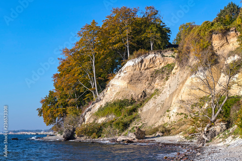 Chalk cliffs at the coastline of the Rugen Island near Sassnitz