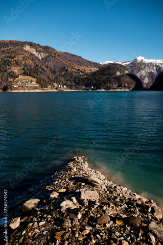 Lake on mountain. Alps. photo