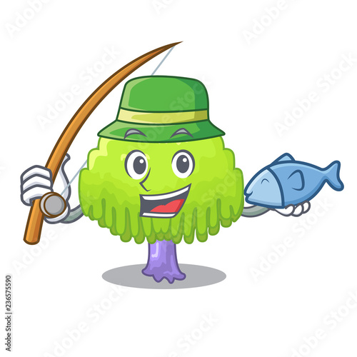 Fishing green tree willow on the character