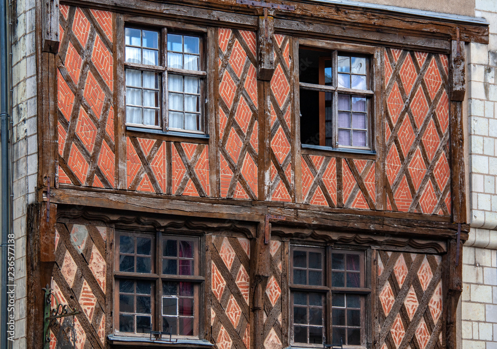 Saumur. Maisons à colombages . Maine et Loire, Pays de Loire, france Saumur. Maisons à colombages . Maine et Loire, Pays de Loire, france