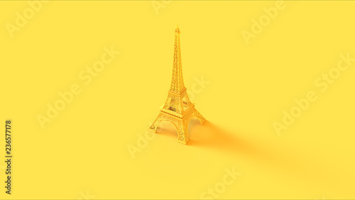 Photography Yellow Eiffel tower 3d illustration 3d render