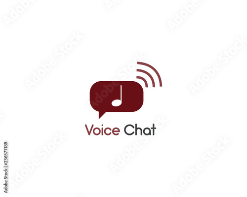 Voice chat concept with music note
