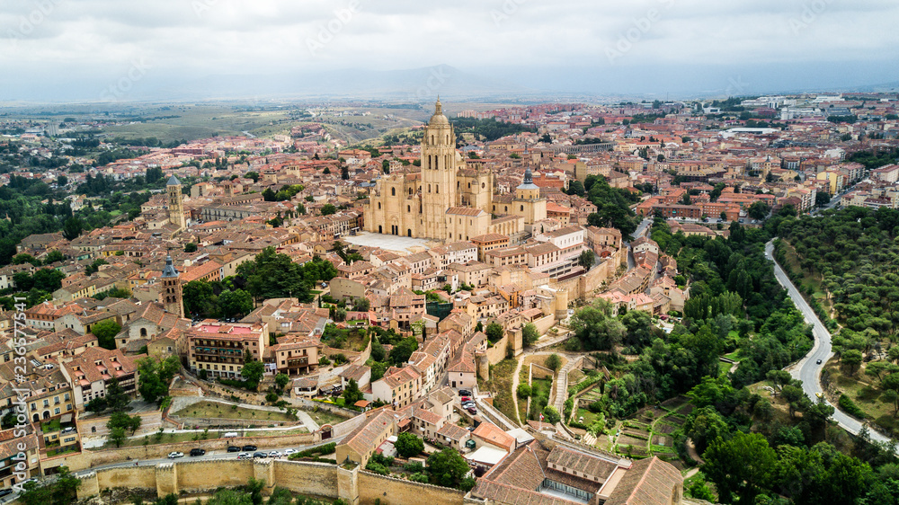 Vista aerea de Segovia, España